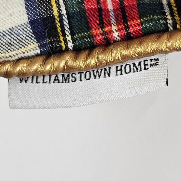 Willamstown 18" Gray Frenchie Bulldog Gold/Red Checker Plaid Pillow Sham Cover - Picture 9 of 10